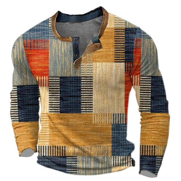Retro Patchwork Henley